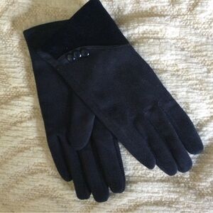 Elegant Navy blue Gloves with Button Detail